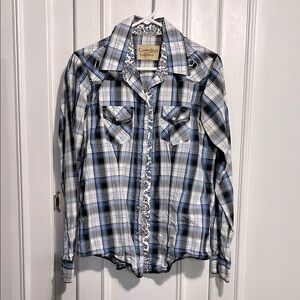 Blue Plaid Women's Blouse